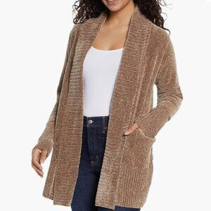 NWT Orvis Chenille Shawl Collar Open Cardigan Sweater Womens S